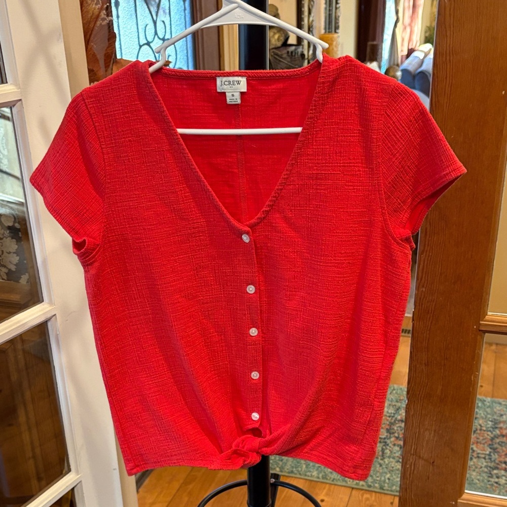 J. Crew Bright Red Button-Down Shirt